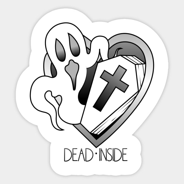 DEAD INSIDE Sticker by art_of_josh